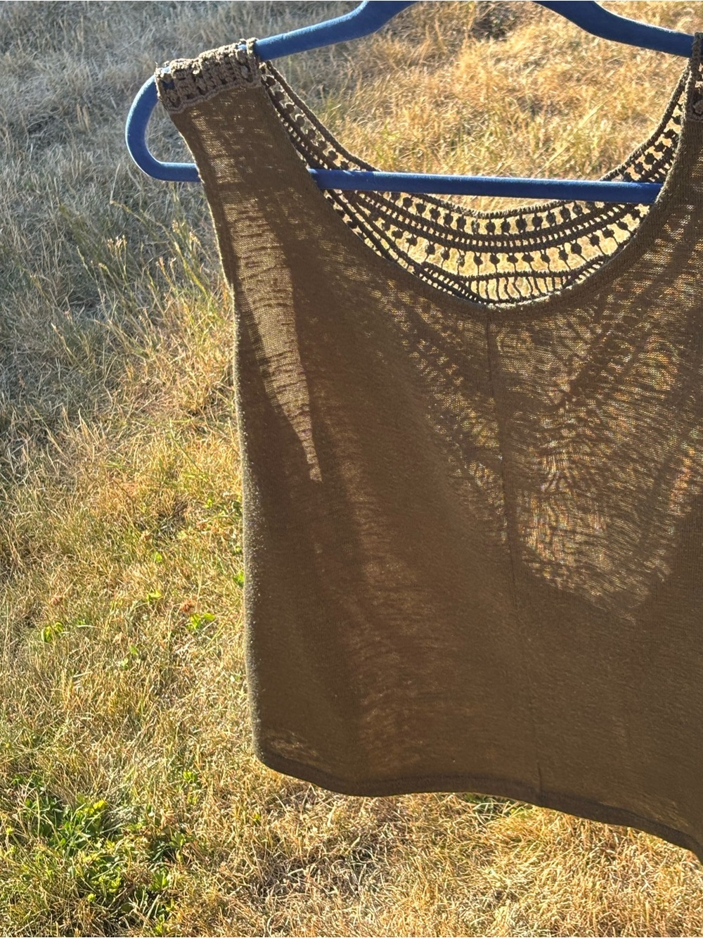 J.Jill |  Crochet Back Sleeveless Top | Size Large